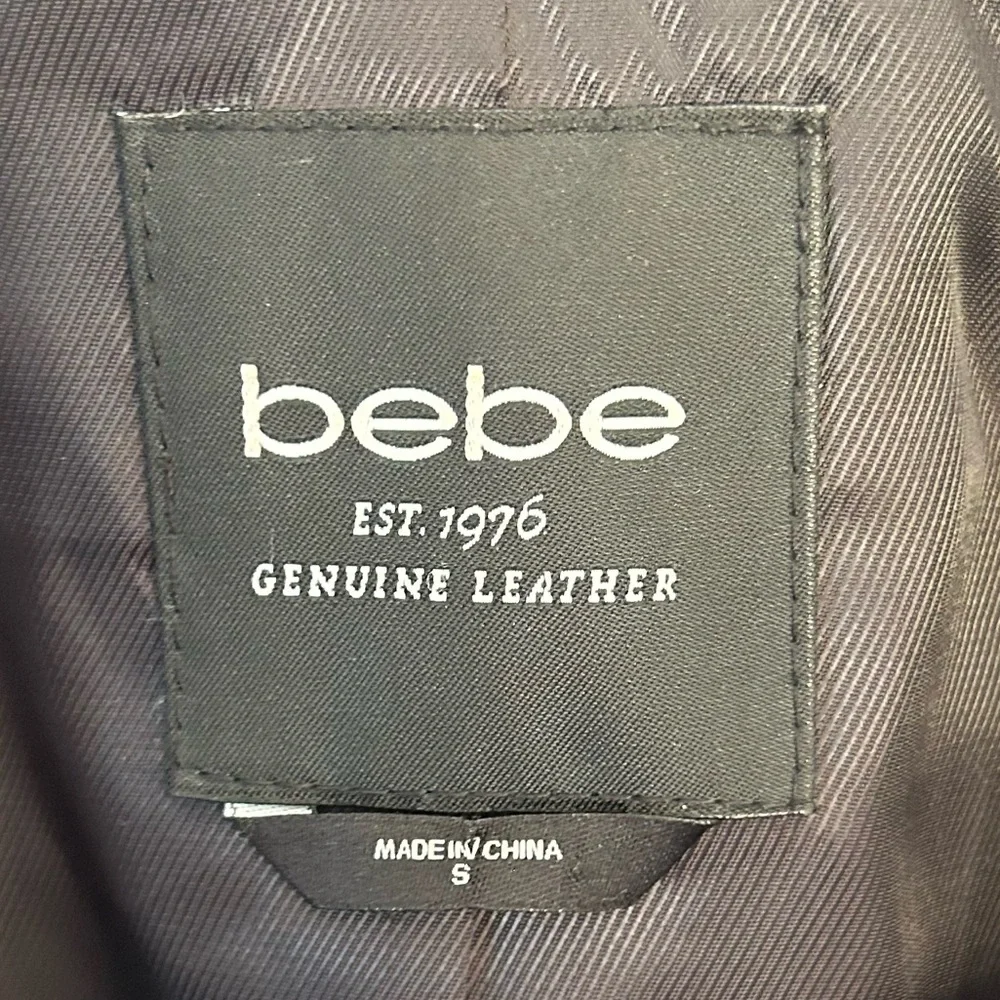 Bebe Leather Motorcycle Jacket Women’s Size Small - Picture 7 of 11